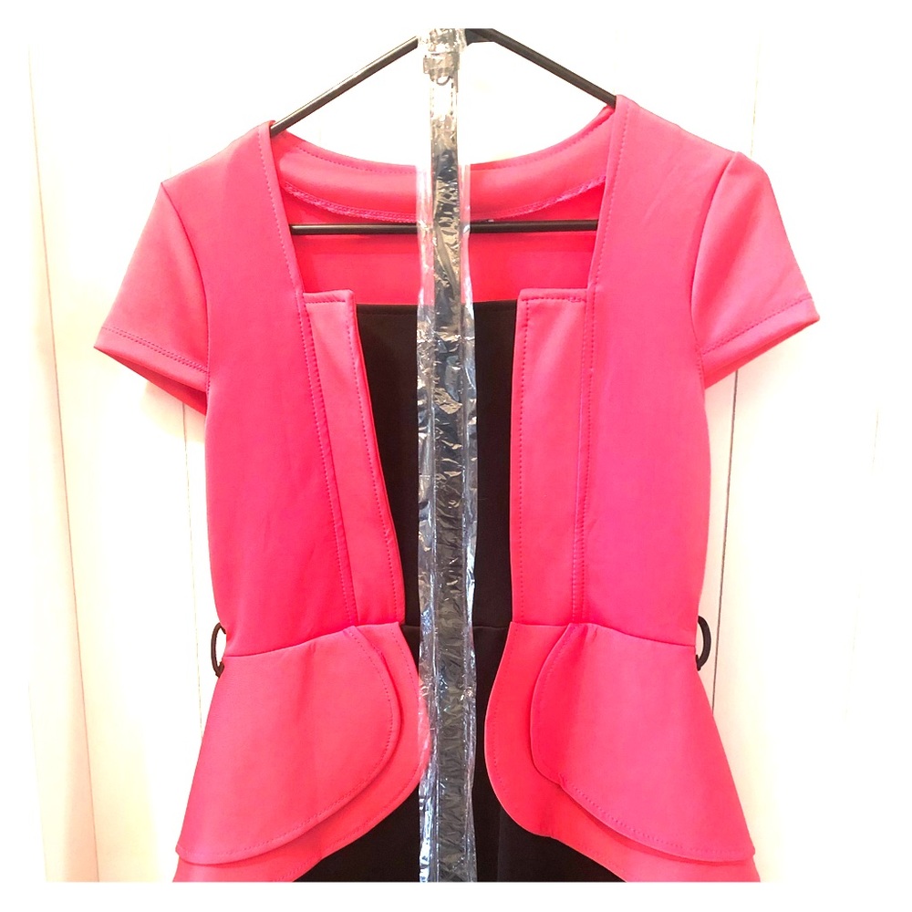 NWOT Coral & Black one piece dress